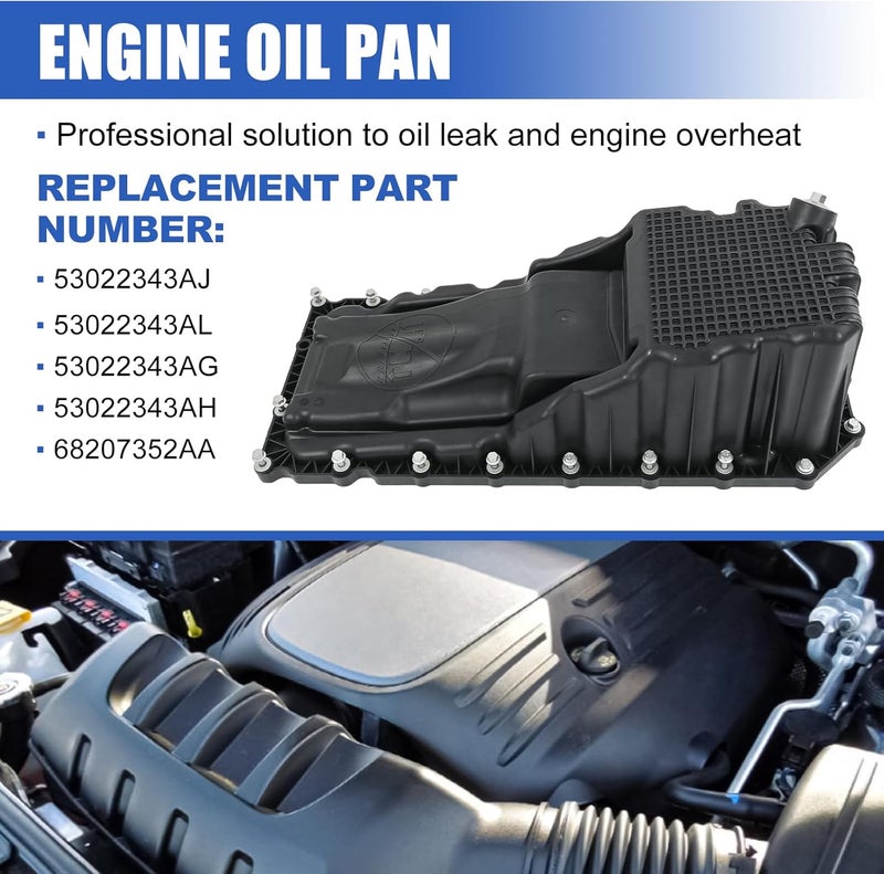 RALZAOTO 53022343AL Engine Oil Pan Replacement for Dodge Durango 2011-2015, Jeep Grand Cherokee 2011-2018 5.7L Replace 53022343AJ - Image 2